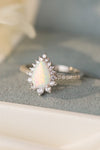 Reign Platinum-Plated Opal Pear Shape Ring