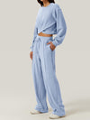 Aylin Crisscross Round Neck Top and Drawstring Pants Set