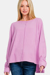 Whitley High-Low Side Slit Round Neck T-Shirt