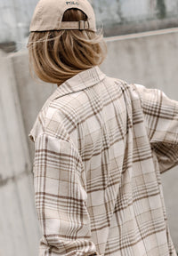 Lexie Plaid Removable Hood Button Up Shacket