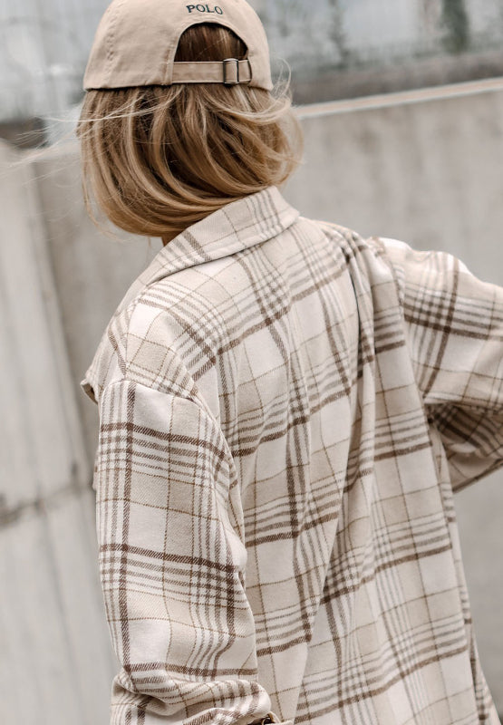 Lexie Plaid Removable Hood Button Up Shacket