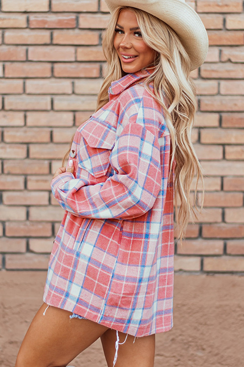 Savannah Plaid Button Up Long Sleeve Shacket