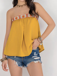 Yasmin Embroidered Tube Sleeveless Top