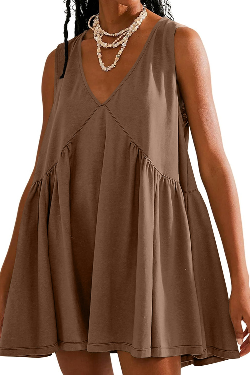 Oakleigh Plunge Wide Strap Mini Tank Dress