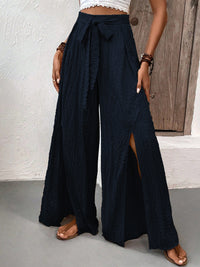 Janiyah Tied Slit Wide Leg Pants