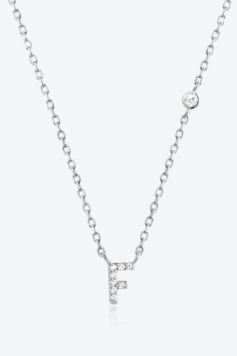 Angelina A To F Zircon 925 Sterling Silver Necklace