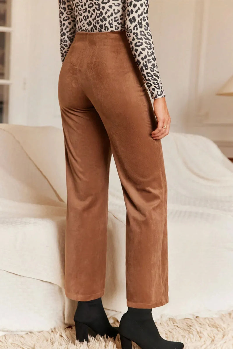 Theodora Decorative Button Straight Leg Pants