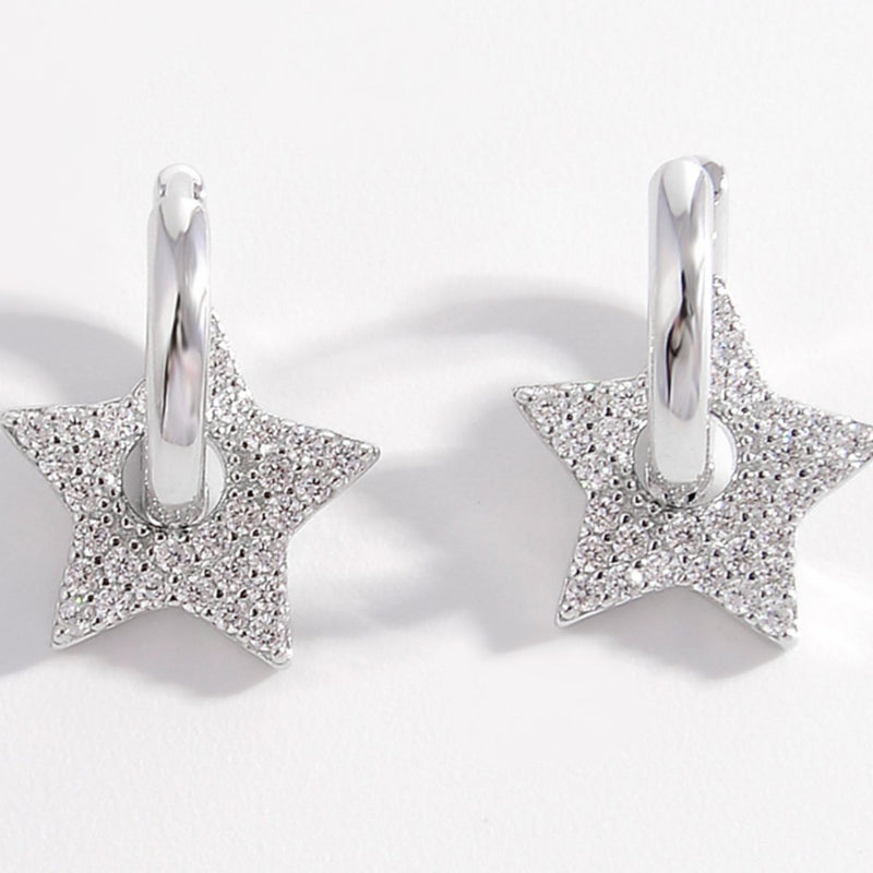 Mya 925 Sterling Silver Zircon Star Earrings