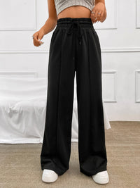 Julieta Honey Drawstring Elastic Waist Wide Leg Pants