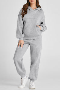 Claire Dropped Shoulder Long Sleeve Hoodie and Pants Active Set