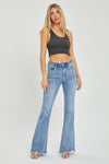 Hallie High Rise Frayed Hem Flare Jeans