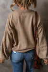 Blake Pearl Detail Round Neck Long Sleeve Sweater