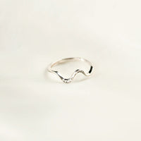 Cassidy 925 Sterling Silver Inlaid Zircon Wave Shape Ring