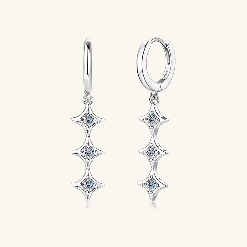 Regina Moissanite 925 Sterling Silver Geometric Shape Earrings