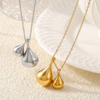 Maxine Stainless Steel Water Drop Shape Pendant Necklace