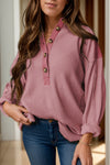 Ruth Half Button Long Sleeve Top