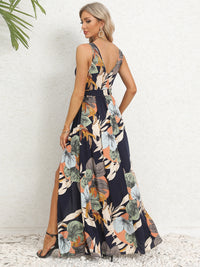 Ariyah Slit Tied Printed Surplice Dress