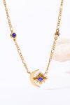 Serenity Moon & Star Shape Zircon Pendant Necklace