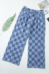 Selene Checkered Wide Leg Jeans with Pockets