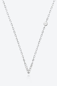 Angelina V To Z Zircon 925 Sterling Silver Necklace