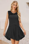 Lana Ruched Round Neck Sleeveless Knit Dress