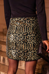 Rosa Sequin Leopard Mini Skirt