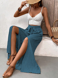 Janiyah Tied Slit Wide Leg Pants