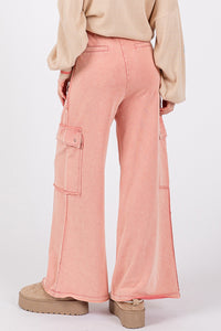 Brynn Knit Terry Mineral Wash Wide Leg Pants