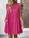 Jordyn Ruched V-Neck Sleeveless Mini Dress