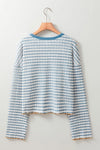 Bristol Striped Round Neck Dropped Shoulder Long Sleeve Top