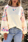 Heaven Printed Round Neck Balloon Sleeve Blouse