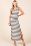 Naya Striped Scoop Neck Sleeveless Maxi Dress