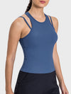 Kamilah Cutout Round Neck Racerback Active Tank