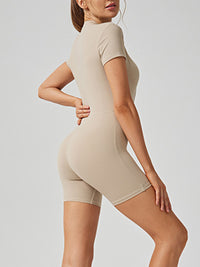 Keilani Half Zip Short Sleeve Active Romper