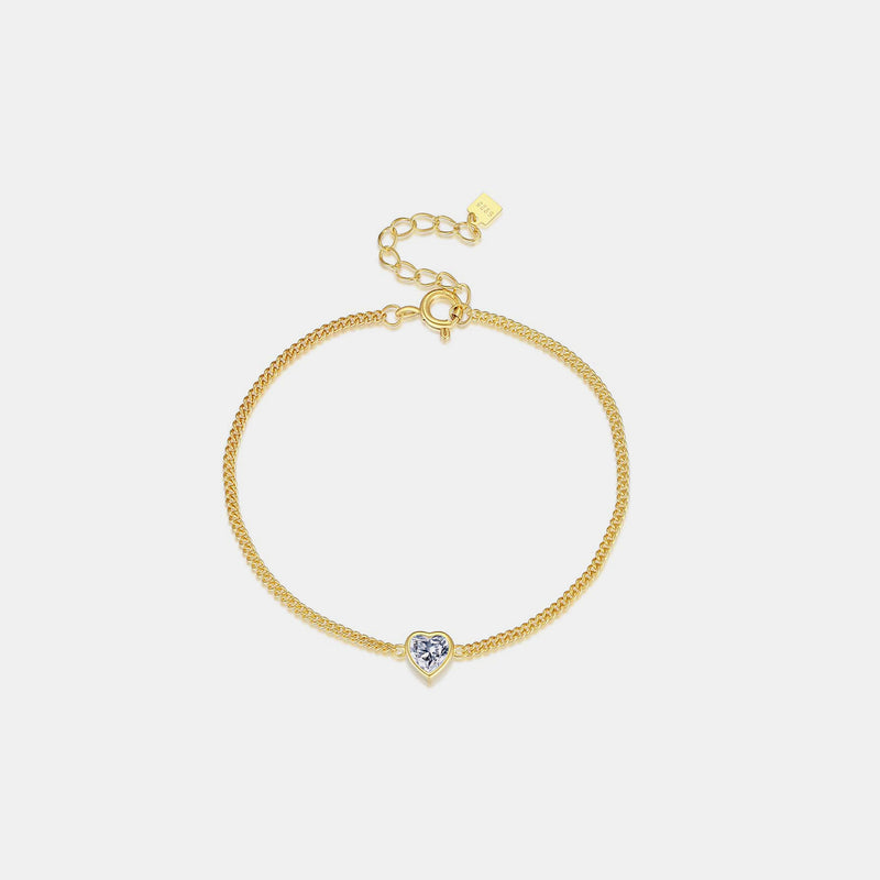 Gabriela Heart Inlaid Zircon Spring Ring Closure Bracelet