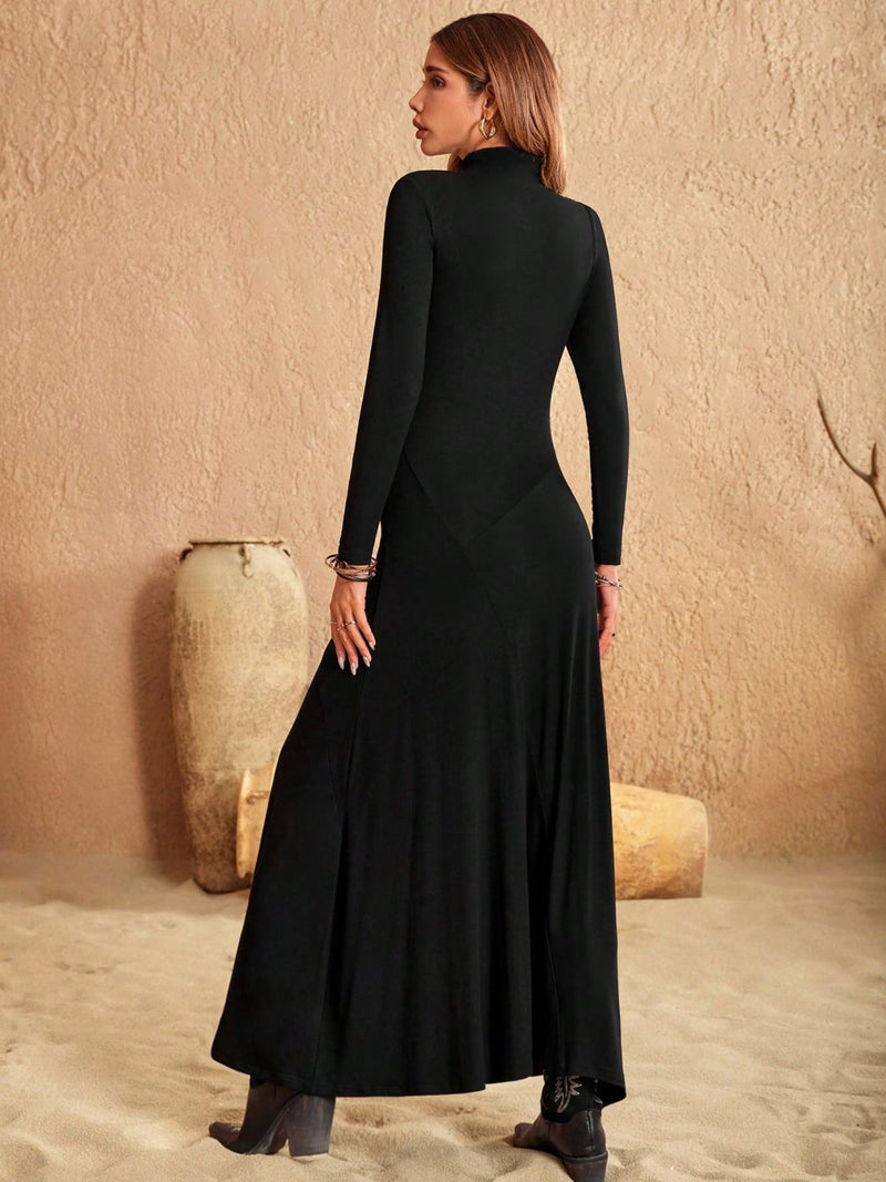 Olivia Turtleneck Long Sleeve Maxi Dress