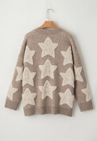 Anastasia Sherpa Star V-Neck Cardigan with Pockets