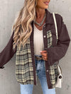 Alaina Plaid Button Up Dropped Shoulder Jacket