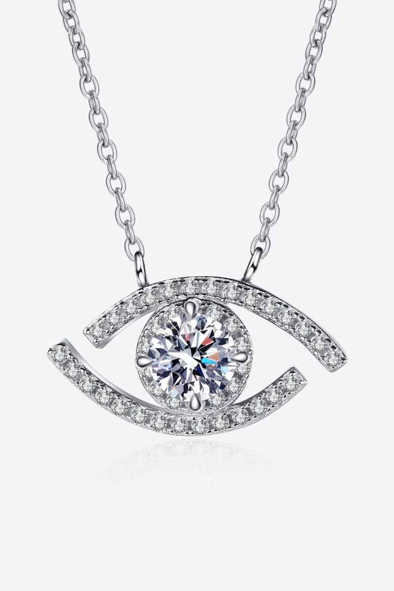 Alessia Moissanite Evil Eye Pendant 925 Sterling Silver Necklace