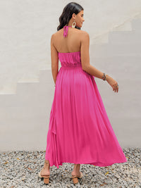 Lottie Ruffled Halter Neck Sleeveless Maxi Dress