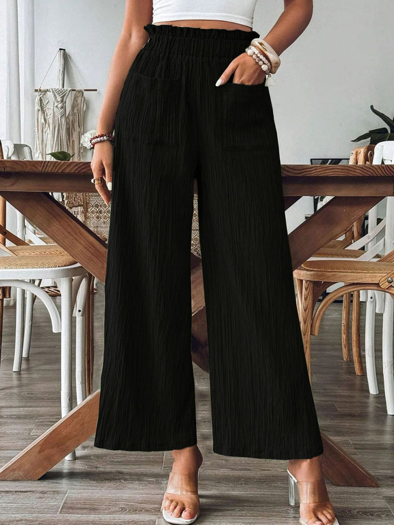 Kairi Pocketed Elastic Waist Wide Leg Pants