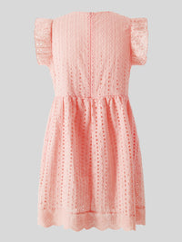 Bianca Ruffled Eyelet Cap Sleeve Mini Dress