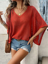 Marlowe V-Neck Batwing Sleeve Knit Top