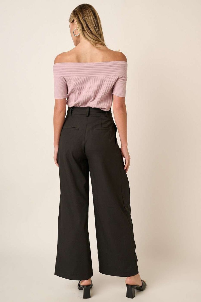 Angelique Deep Pleated High Waisted Wide Leg Pants