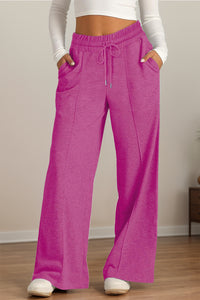 Scarlet Drawstring Elastic Waist Wide Leg Pants