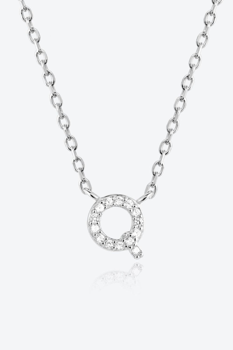 Angelina Q To U Zircon 925 Sterling Silver Necklace