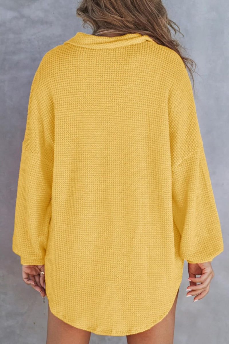 Nalani Half Button Long Sleeve Sweatshirt