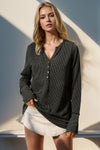 Raegan Notched Thumbhole Long Sleeve T-Shirt