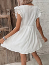 Sabrina Eyelet Ruffled Cap Sleeve Mini Dress