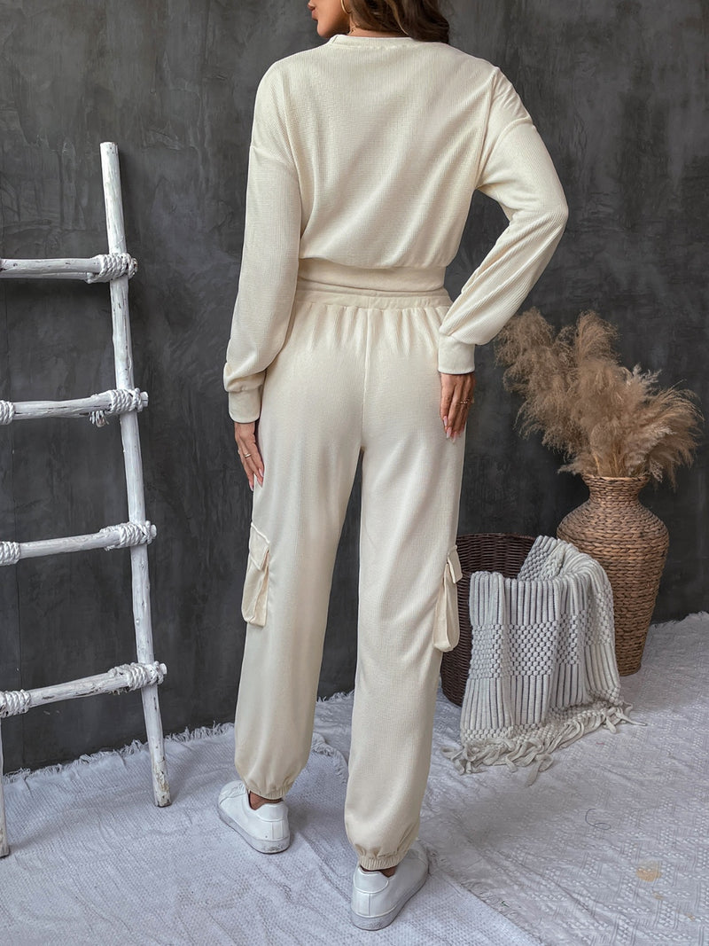 Presley Round Neck Long Sleeve Top and Pants Set